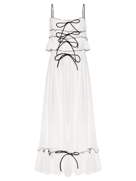 Conjunto Feminino Blusa Babados E Saia Midi Off White Market 33