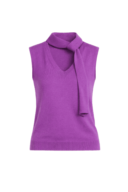Blusa cachecol tricot
