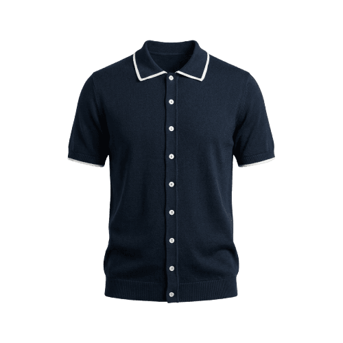 Casaco Polo de Tricô com Renda