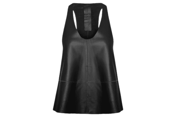 Top Feminino de Couro Nadador Color Preto