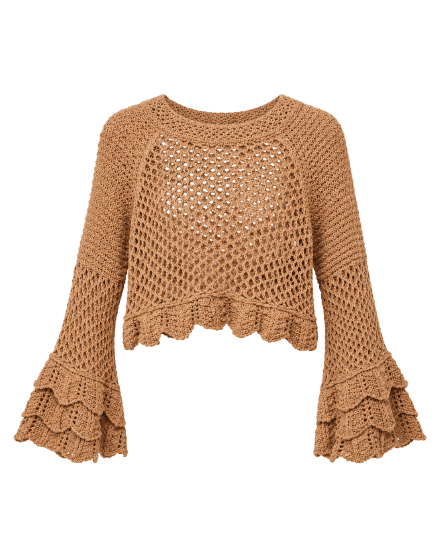 Bata De Tricot Com Maxi Manga Sino