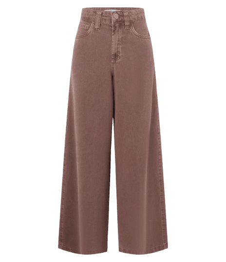 Calça Super Wide em Sarja com Cintura Média