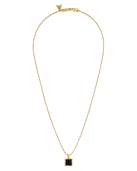 Colar Gemstone Preto / Dourado