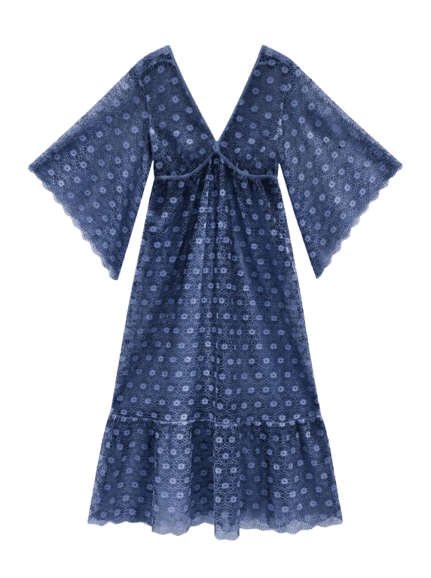 SOHOOSTYLE Vestido Decote Azul