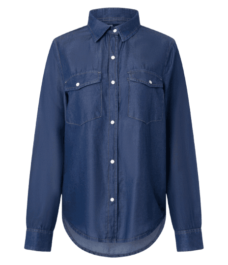 Camisa Western em Liocel com Bolsos Frontais