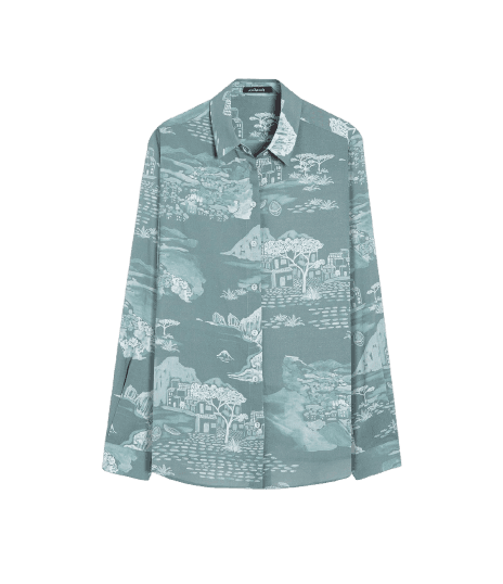 Camisa Sardenha Spiaggio Linho Blend Verde Army