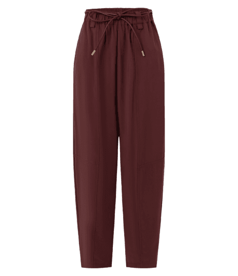 Calça Cenoura com Cós Elástico e Cinto para Amarração