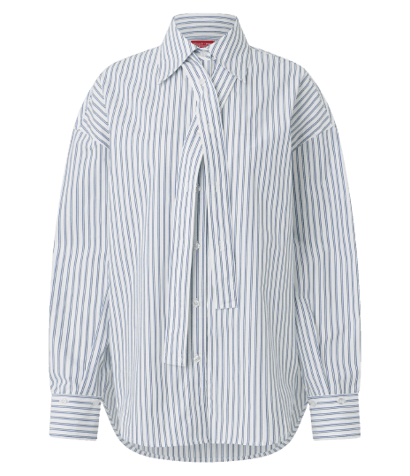 Camisa em Tricoline com Faixa de Vista Frontal e Punhos Removíveis