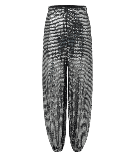 Calça Balloon em Paetês com Barra Ajustada