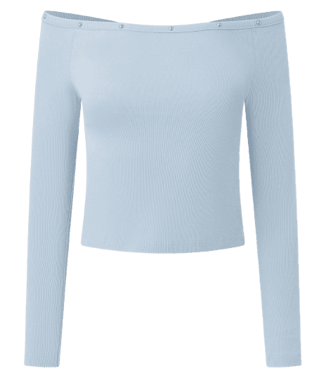 Blusa em Viscose com Decote Ombro a Ombro e Pedrinhas no Decote