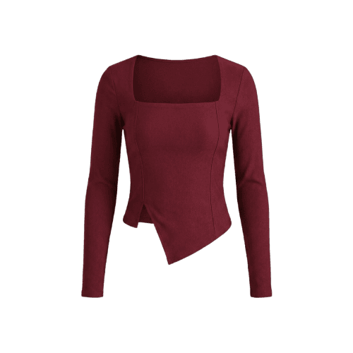blusa manga longa bengaline assimétrica