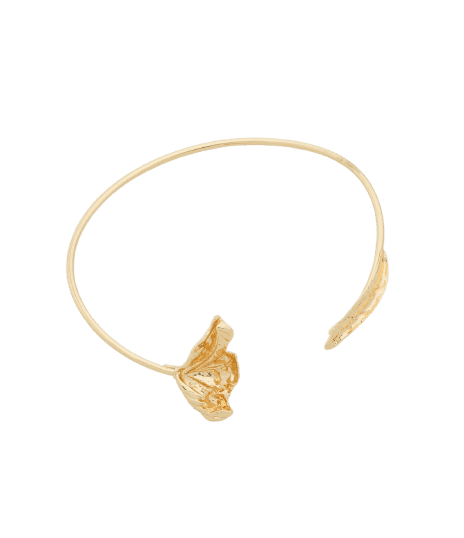 Gargantilha Choker em Metal com Flor e Pétala nas Extremidades