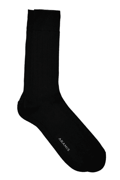 Meia Canelada Algodão Preto