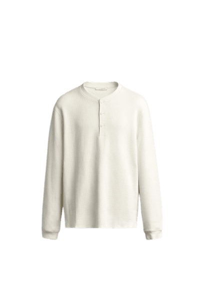 CAMISETA DECOTE DE BOTÕES ESTRUTURA WAFFLE