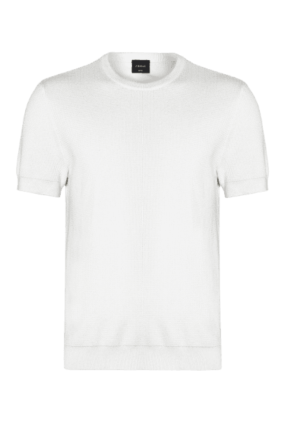 Tricot Manga Curta Jacquard Off White