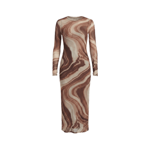 Vestido midi feminino em tule estampado - Multicor | Bia Parente - Special Edition