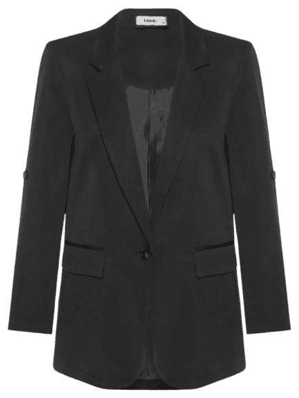 Blazer Feminino Com Martingale Preto Basiq