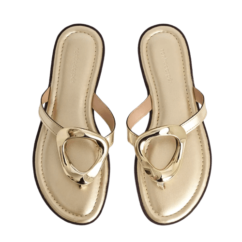 Rasteira Metalizada com Detalhe Orgânico