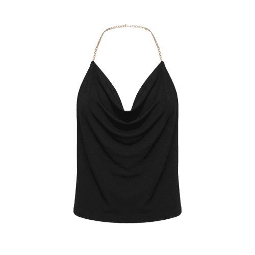 Blusa Jersey Degagê Alça Corrente