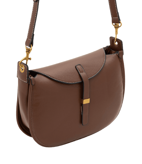 Bolsa Meia Lua Média em PU com Alça Transversal