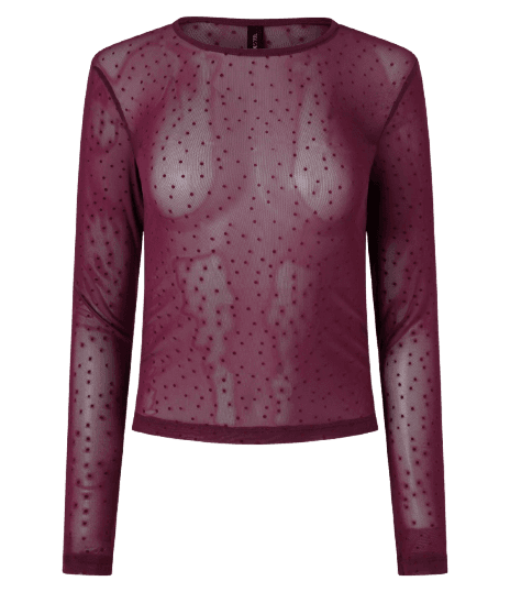 Blusa Segunda Pele em Tule Flocado