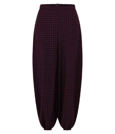 Calça Aladim Xadrez em Crepe com Elástico