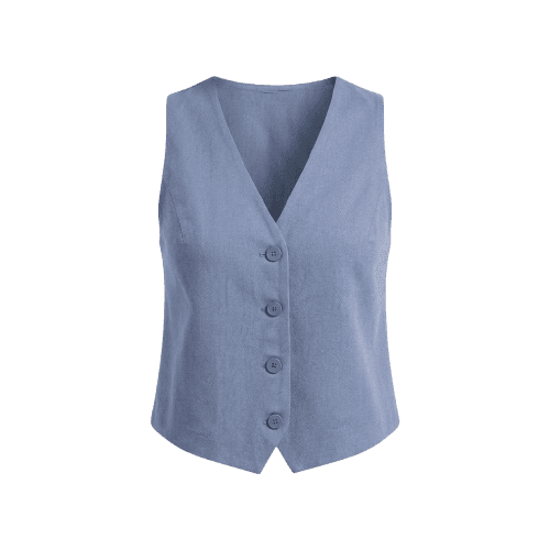 Colete feminino em viscolinho - Azul Claro