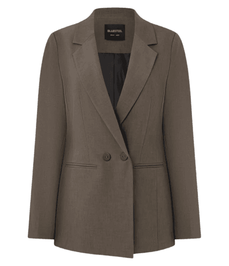 Blazer Alongado em Alfaiataria Marrom