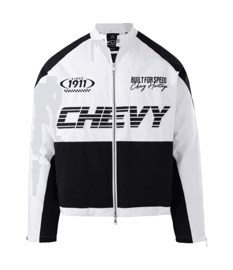 Jaqueta Bomber em Microfibra com Estampa Chevrolet