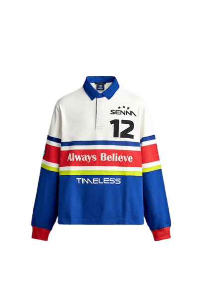 Polo com Faixas e Gráficos Ayrton Senna © Senna Brands