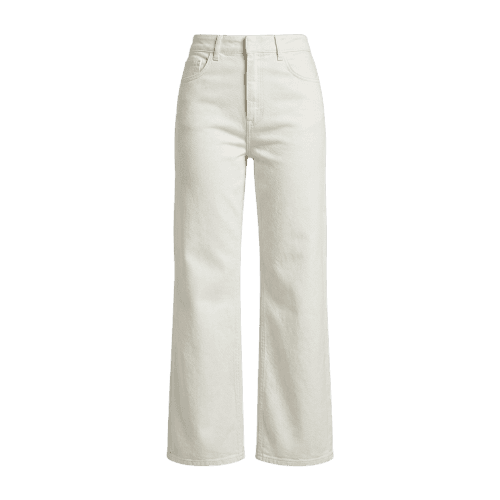 Calça Pool Jeans wide leg slim feminina em sarja - Off-White
