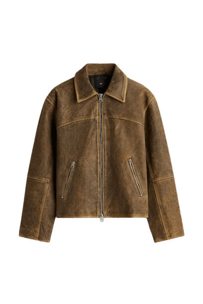 Jaqueta biker de couro