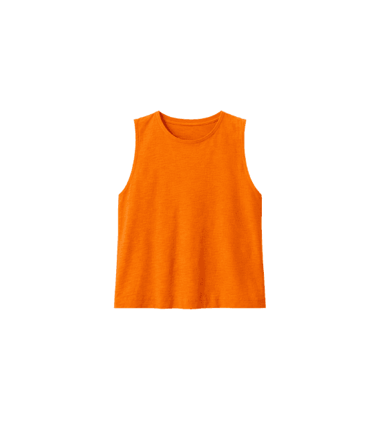 regata alongada de algodão flamê laranja