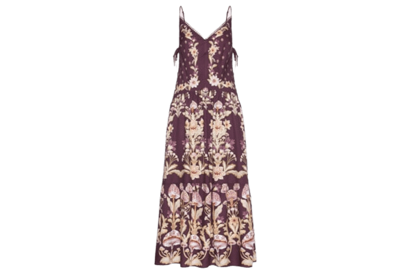 Vestido Midi Cogumelo Em Flor - Vermelho