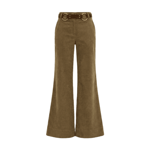 Calça Veludo Cotele Wide Barra Larga