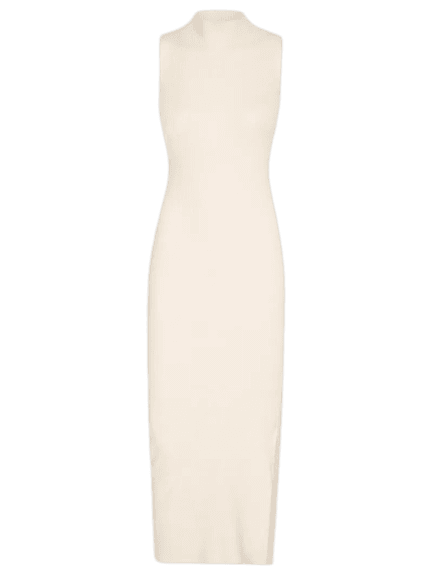 Vestido Midi Em Tricot Bege Market 33