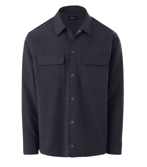 Camisa Comfort em Poliviscose com Bolsos Frontais Preto