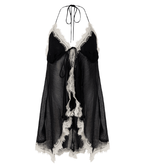 Blusa de Alcinha em Viscose com Renda e Decote V