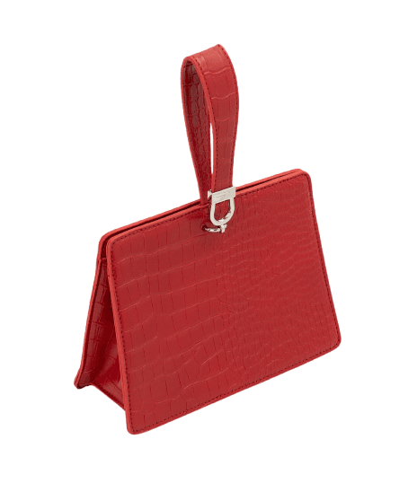 Bolsa de Mão em PU com Textura Croco
