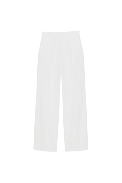 CALÇA DE PREGAS COM LINHO