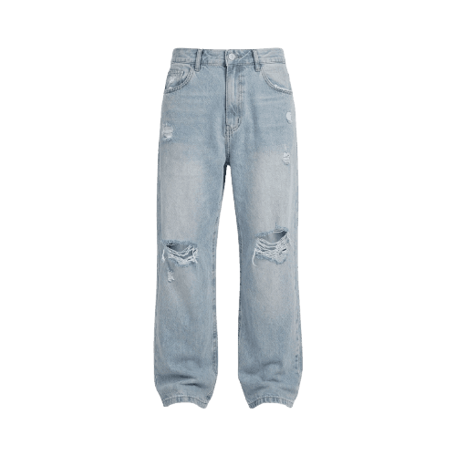 calça baggy masculina jeans destroyed azul