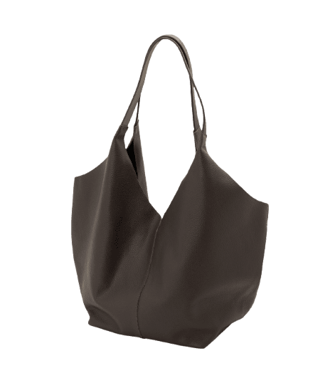 Bolsa Hobo Grande em Couro com Fechamento por Mosquetão