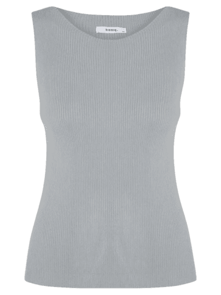 Regata Feminina Tricot Básica Cinza Basiq