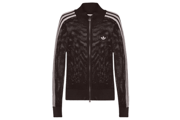 Jaqueta Feminina Crochet Track Top Marrom