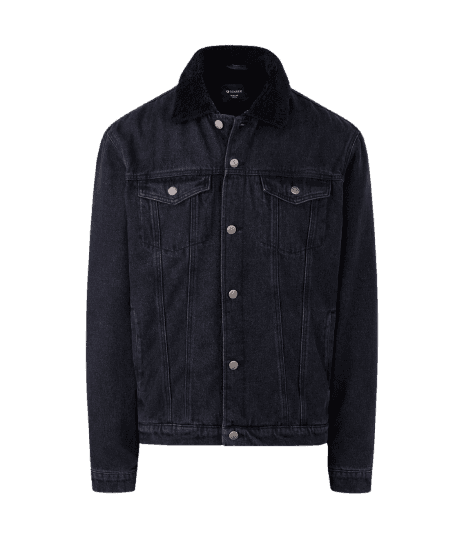 Jaqueta Jeans com Forro Sherpa Preto