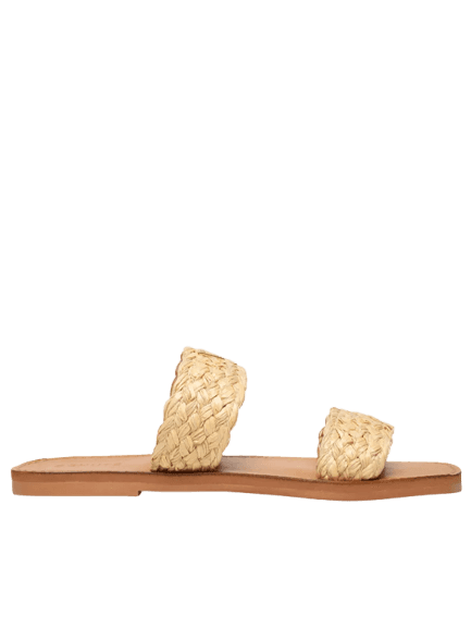 Sandália Feminina Salto Rasteiro Bege Schutz