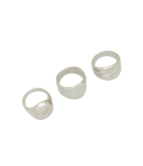 Kit 03 Anéis em Metal com Formatos Rígidos