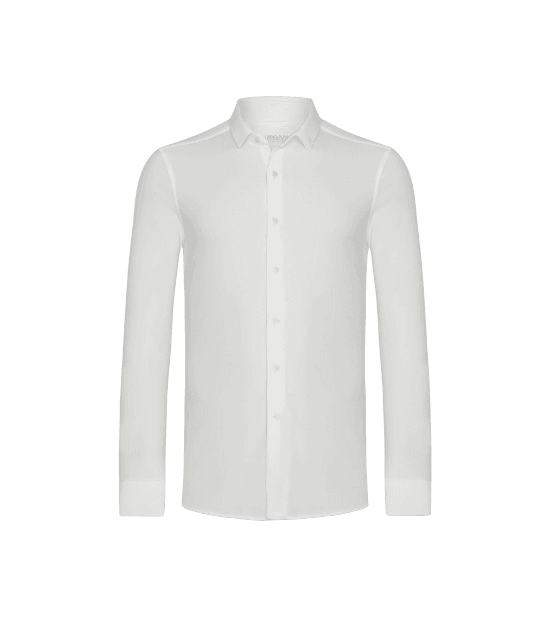 Camisa Manga Longa Slim Piquet Poliamida Branco