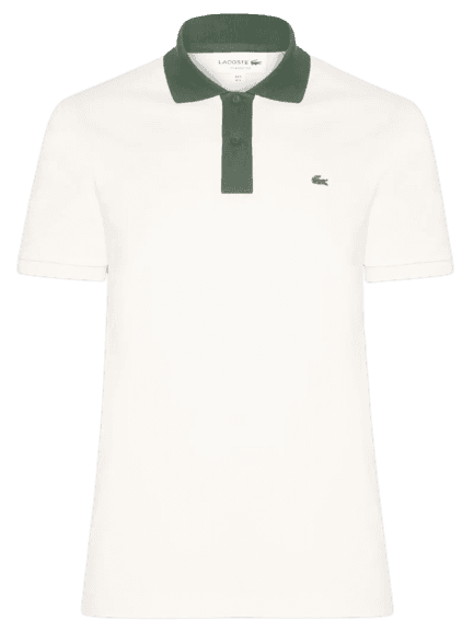 Polo Masculina Classic Fit Contrast Collor Verde Lacoste