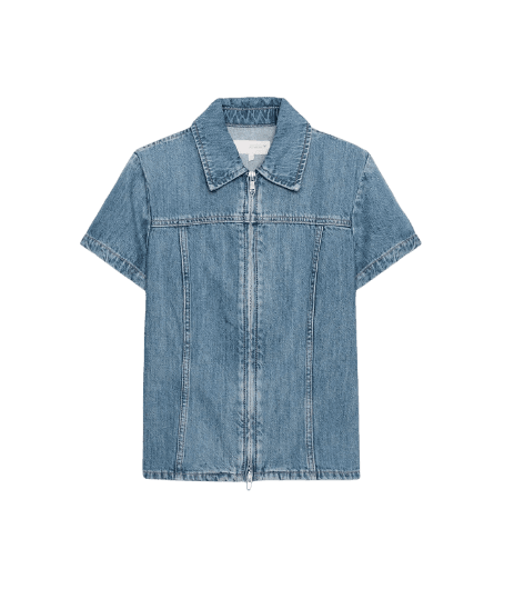 Camisa Jeans TRF com Zíper